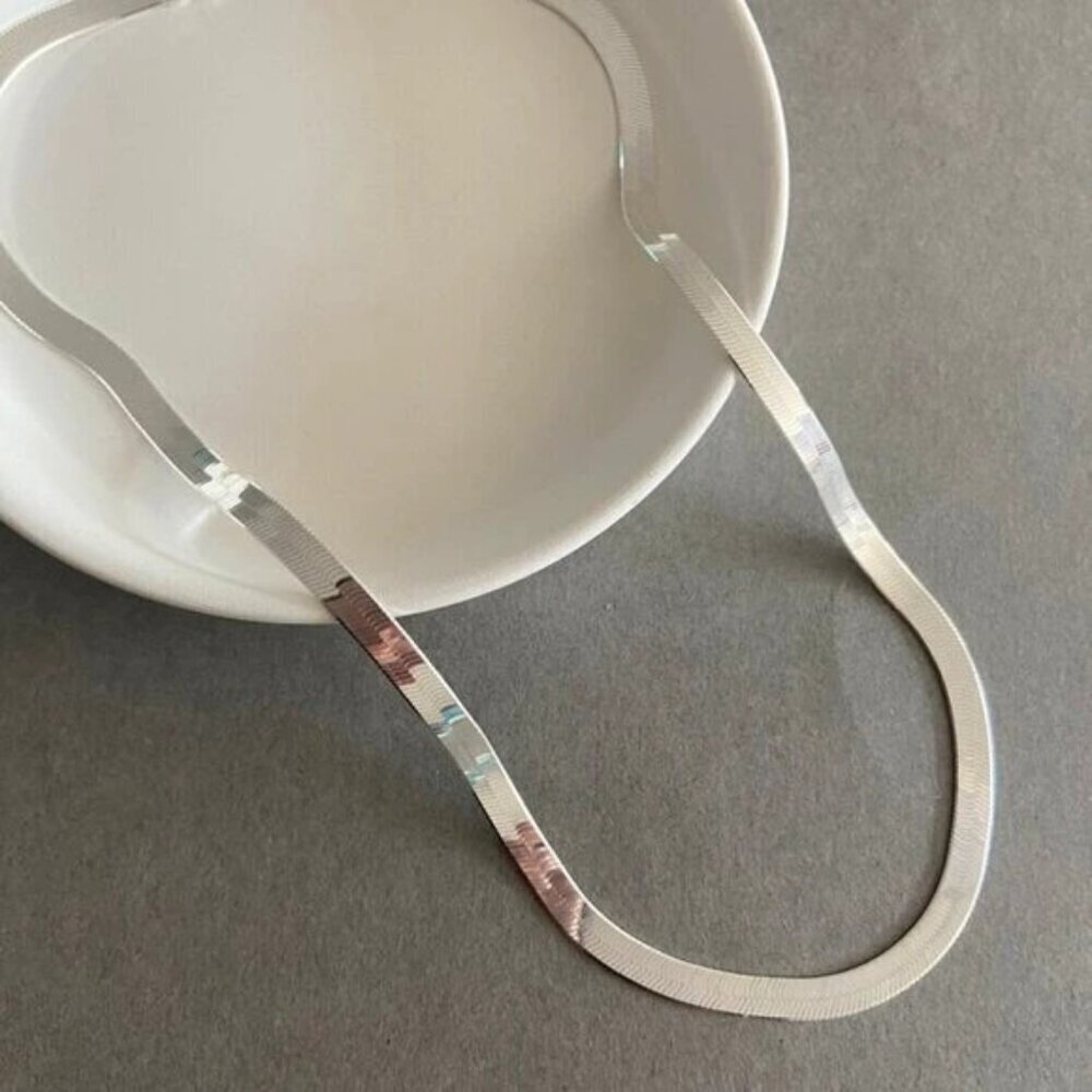 4.5mm thick Sterling Silver 18" Herringbone necklace snake chain 🆕